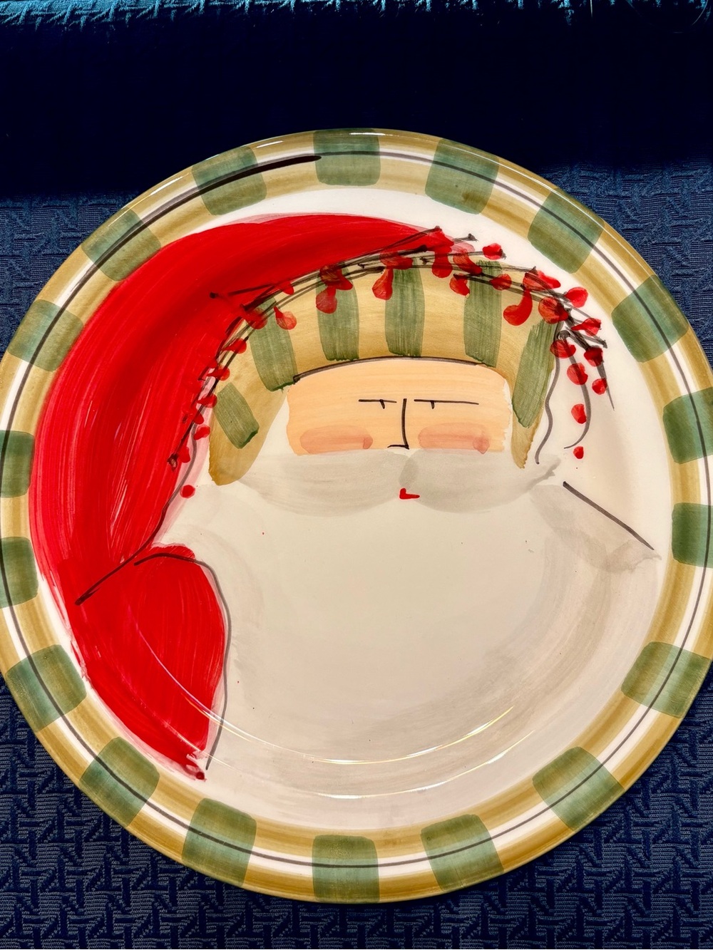 Vietri Old Saint Nick Handpainted Made in Italy Dinner Christmas Plate